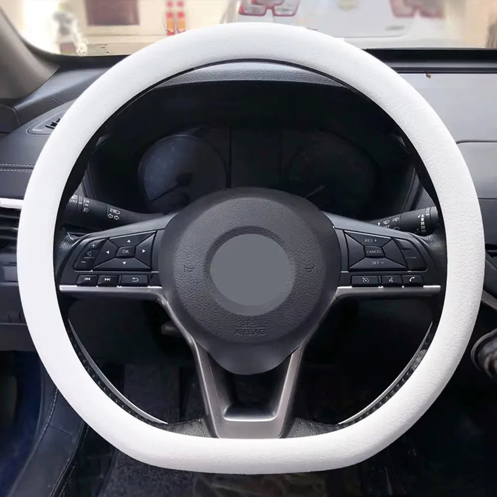 Non-Slip Silicone Steering Wheel Cover Summer Breathable Elastic Universal Fit 38Cm Car Steering Wheel Protector Accessory