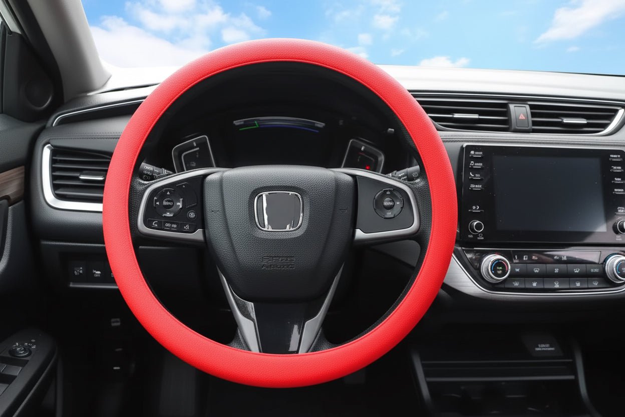 Non-Slip Silicone Steering Wheel Cover Summer Breathable Elastic Universal Fit 38Cm Car Steering Wheel Protector Accessory