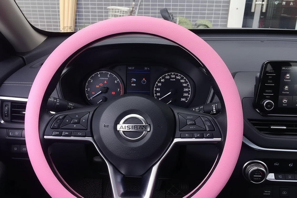 Non-Slip Silicone Steering Wheel Cover Summer Breathable Elastic Universal Fit 38Cm Car Steering Wheel Protector Accessory