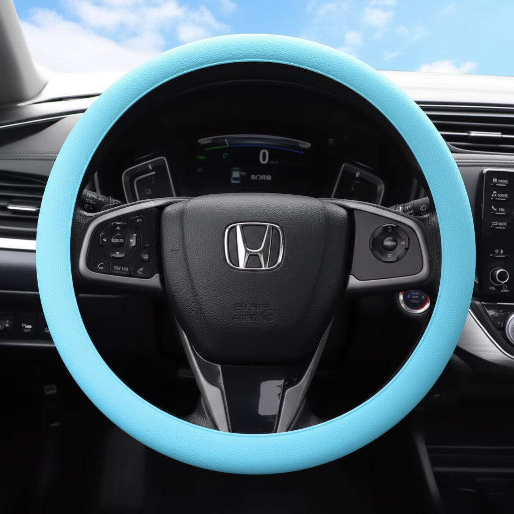 Non-Slip Silicone Steering Wheel Cover Summer Breathable Elastic Universal Fit 38Cm Car Steering Wheel Protector Accessory